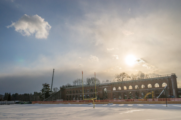 A view of the demolition of West Stands. (Photo by Eli Burakian ’00)