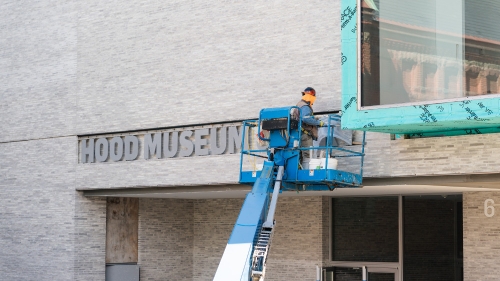 Hood Museum of Art sign installation