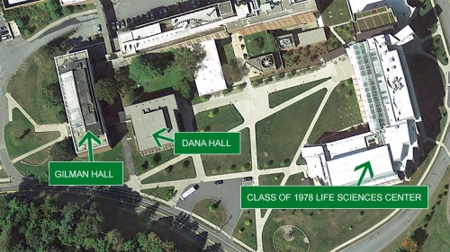 a satellite image of Dartmouth's campus
