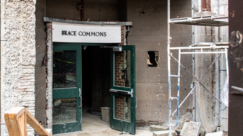 Brace commons entrance under construction 